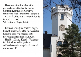 Program de vizitare a expozițiilor din Castelul Károlyi în perioada Sărbătorilor de Paște